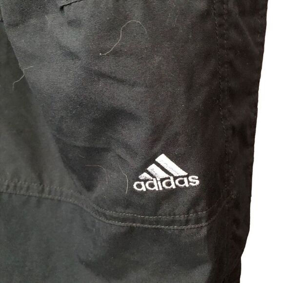 VTG Adidas Track Pants Mens L Trefoil Black Soccer Snap Button Ripstop Sport - Picture 9 of 12